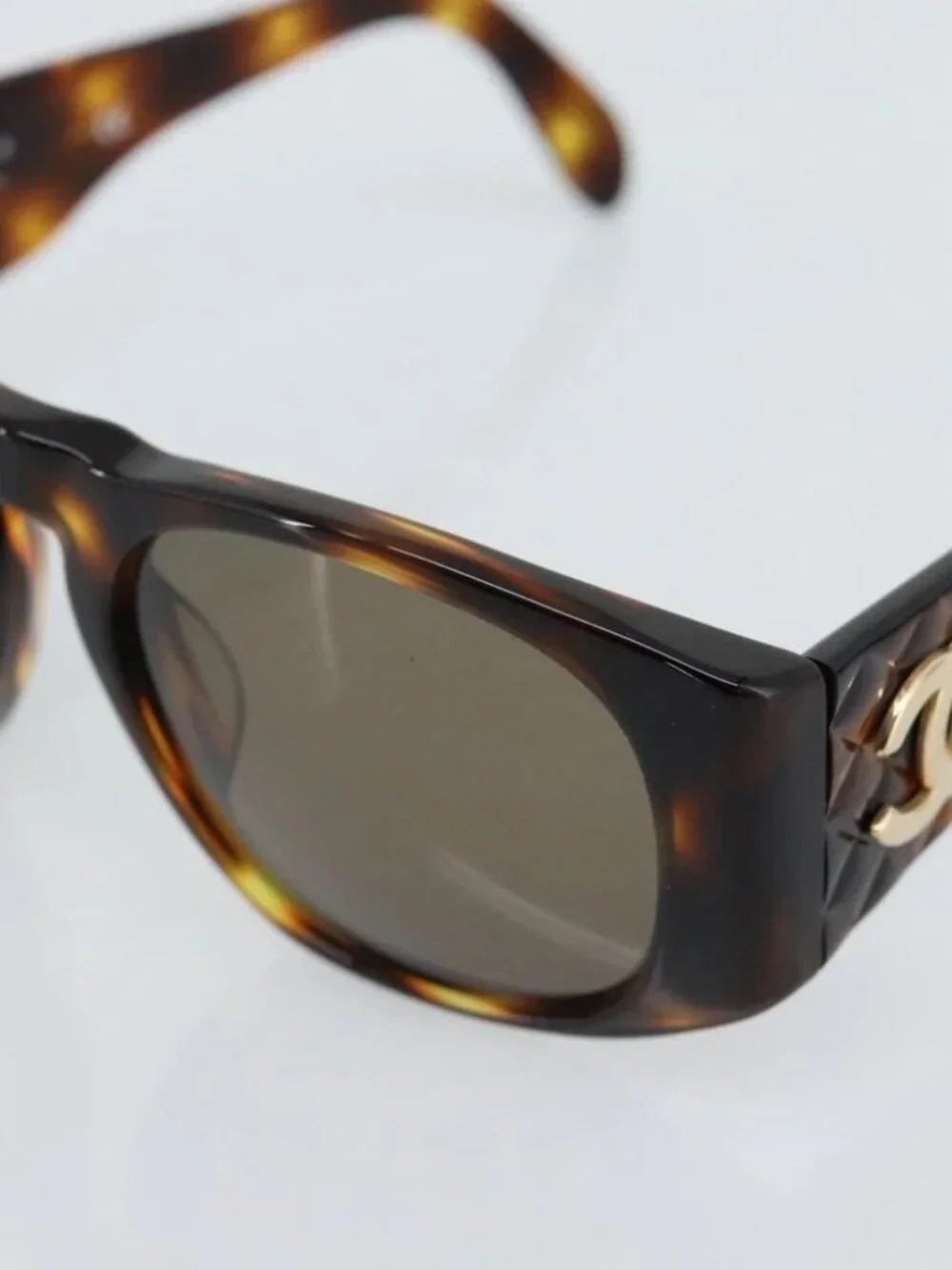 CHANEL Tortoise Pattern Sunglasses plastic Brown CC Auth 180942